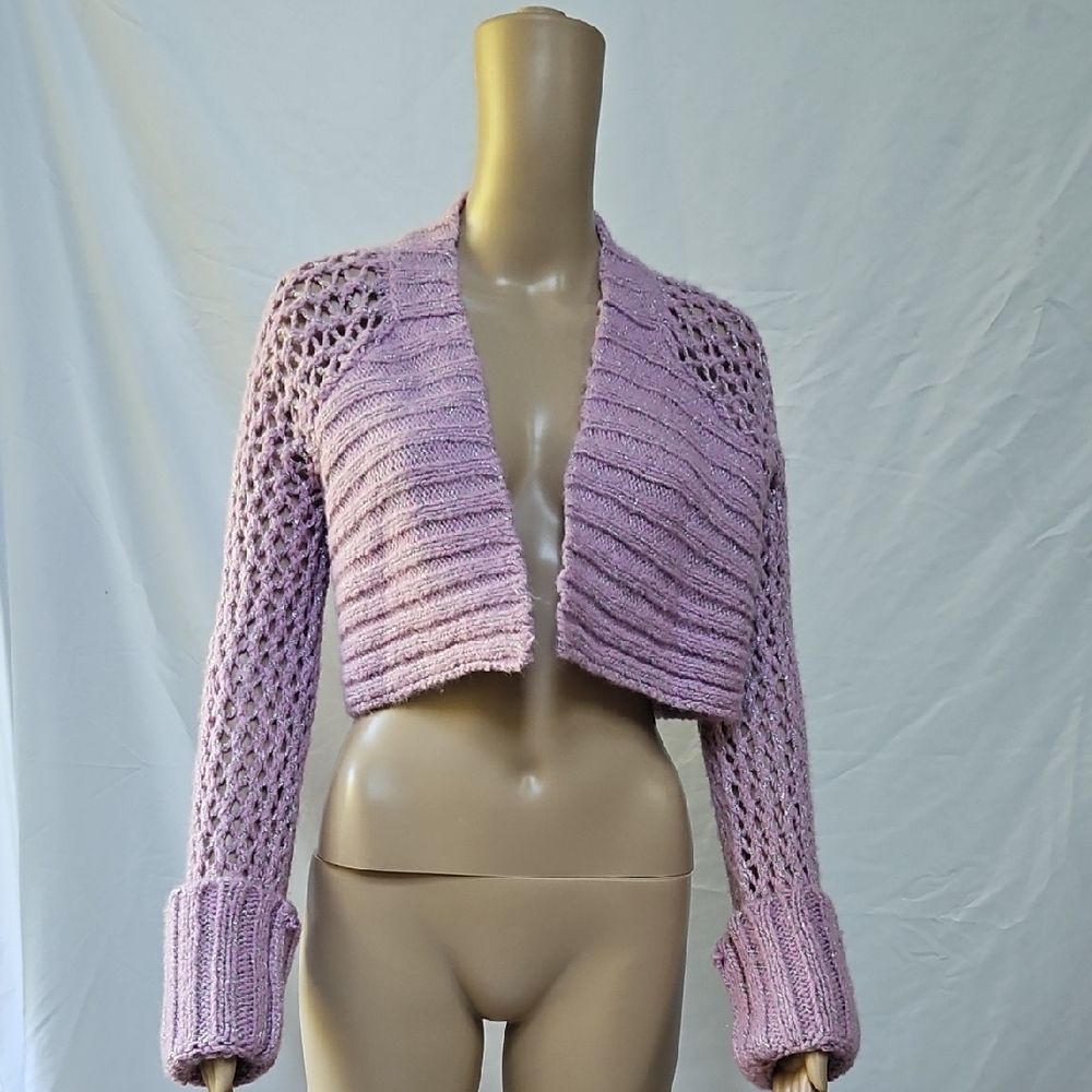 Vintage Guess Lilac Open-Knit Women's Shrug